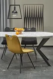 Rozkladací stôl Peroni do jedálne biely mramor-čierny