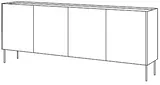 Komoda Desin 220 cm so 4 zásuvkami