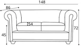 Rozkladacia pohovka Chesterfield York Blink pre 2 osoby