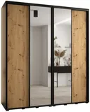 Šatní skriňa s posuvnými dverami so zrkadlom vysoká Davos 3 210 hĺbka 60 cm