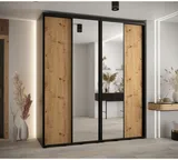 Šatní skriňa s posuvnými dverami so zrkadlom vysoká Davos 3 210 hĺbka 60 cm