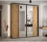 Šatní skriňa s posuvnými dverami so zrkadlom vysoká Davos 3 210 hĺbka 60 cm