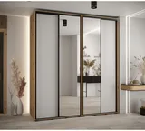 Šatní skriňa s posuvnými dverami so zrkadlom vysoká Davos 3 210 hĺbka 60 cm