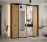 Šatní skriňa s posuvnými dverami so zrkadlom vysoká Davos 3 210 hĺbka 60 cm
