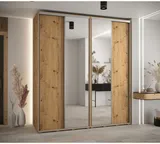 Šatní skriňa s posuvnými dverami so zrkadlom vysoká Davos 3 210 hĺbka 60 cm