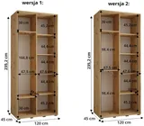 Skriňa s posuvnými dverami Davos 1 120 cm 45 cm hĺbky