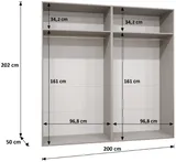 Šatníková skriňa s otočnými dverami Marbella 1 200 cm