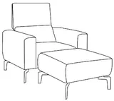 Kreslo s taburetom Cosy