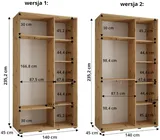 Posuvná skriňa Davos 2 140 45 cm hĺbky