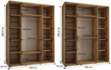Skriňa s posuvnými dverami so zrkadlom Davos 5 190 cm 60 cm hĺbky