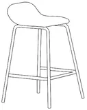 Barová stolička s operadlom Laroc (výška 69 cm)