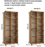 Skriňa s posuvnými dverami so zrkadlom Dakota 2 120 cm 45 cm hĺbky