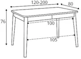 Rozkladací stôl Anton 120x80 dub