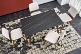 Rozkladací stôl Lozano do jedálne čierny mramor-orechový