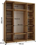 Skriňa s posuvnými dverami so zrkadlom Lanko 2 190 cm 60 cm hĺbky