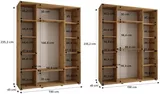 Skriňa s posuvnými dverami so zrkadlom Davos 5 190 cm 45 cm hĺbky
