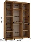 Posuvná skriňa Lanko 1 180 cm 60 cm hĺbky