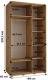 Posuvná skriňa Davos 2 140 60 cm hĺbky