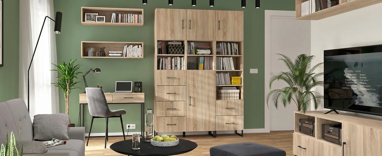 Domácí knihovnička v obývacím pokoji – jak vybrat regál ke stylu interiéru?