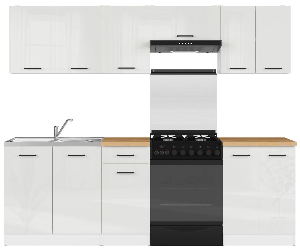 

Kuchyňská linka Junona Line 240 s pracovní deslou - Black Red White - BRW