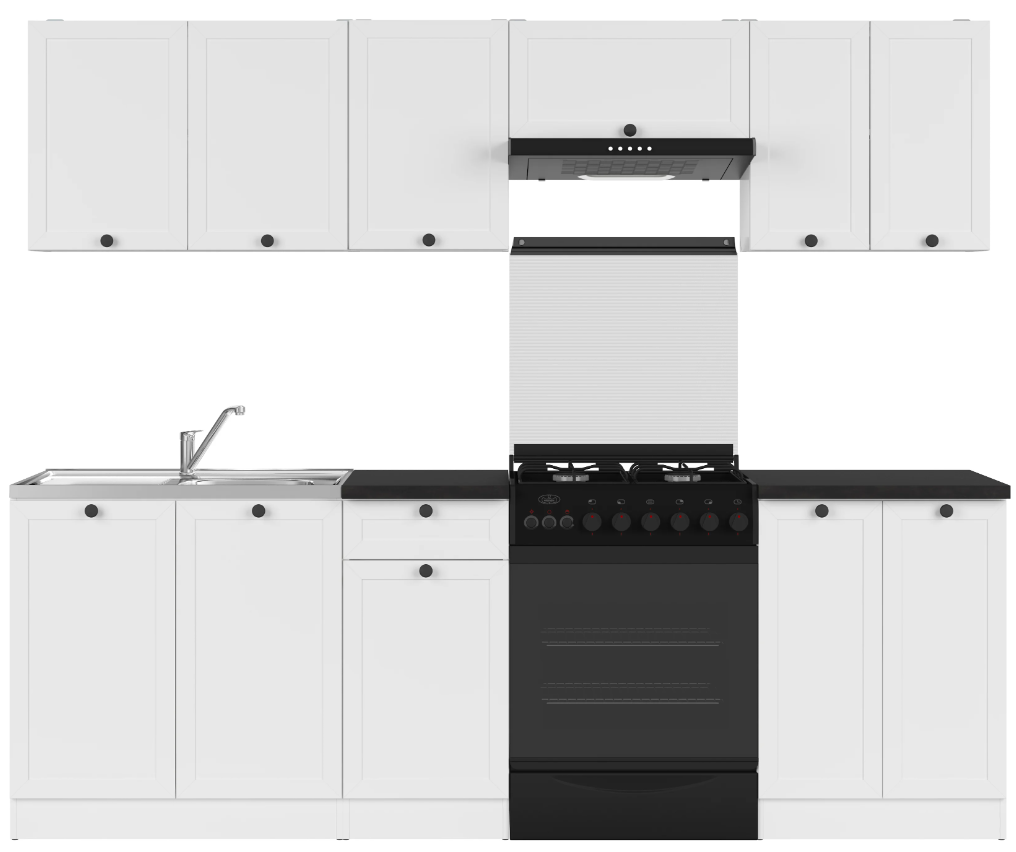 

Kuchyňská linka Junona Line 240 s pracovní deslou - Black Red White - BRW