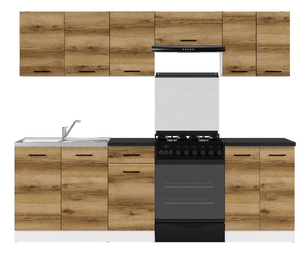 

Kuchyňská linka Junona Line 240 s pracovní deslou - Black Red White - BRW