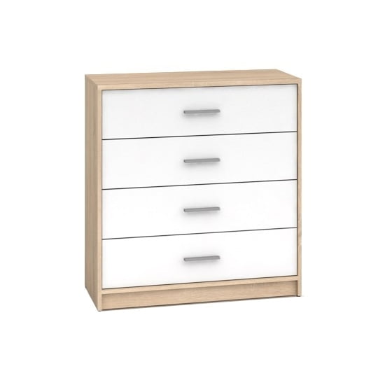 Komoda se 4 zásuvkami Nepo Plus - Black Red White - BRW
