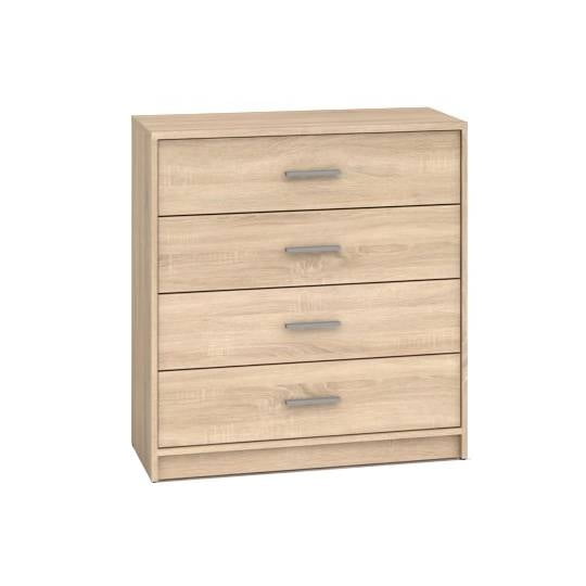 Komoda se 4 zásuvkami Nepo Plus - Black Red White - BRW