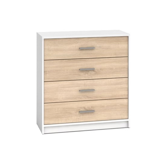 Komoda se 4 zásuvkami Nepo Plus - Black Red White - BRW