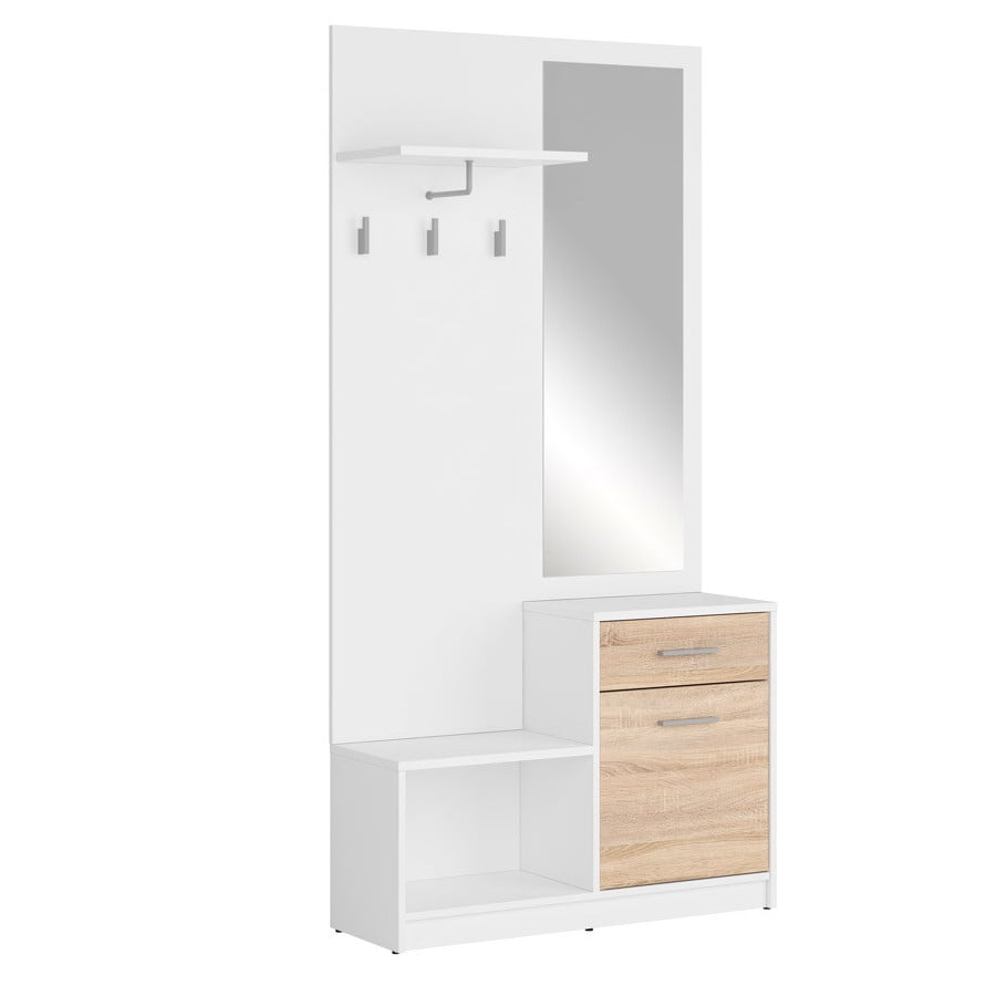 

Předsíňová stěna s botníkem Nepo Plus - Black Red White - BRW