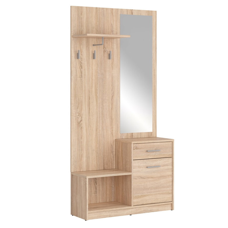 Předsíňová stěna s botníkem Nepo Plus - Black Red White - BRW