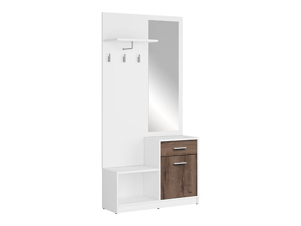 

Předsíňová stěna s botníkem Nepo Plus - Black Red White - BRW
