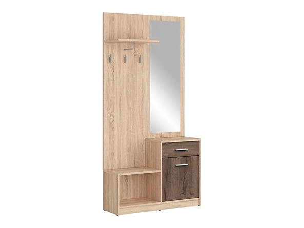 

Předsíňová stěna s botníkem Nepo Plus - Black Red White - BRW