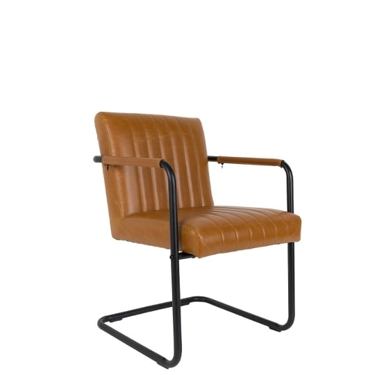

Koňakové křeslo ve vintage stylu Stitched - Dutchbone