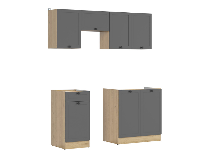Levně Kuchyňská linka 180 Junona s deskou - Black Red White - BRW