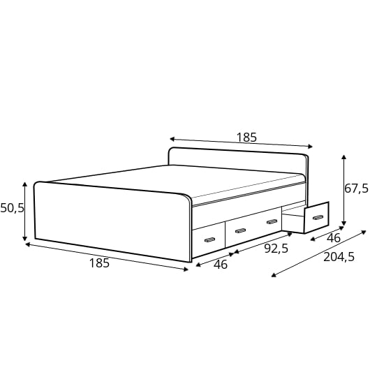 Levně Postel levá 80262 (180x200) - M&K Foam