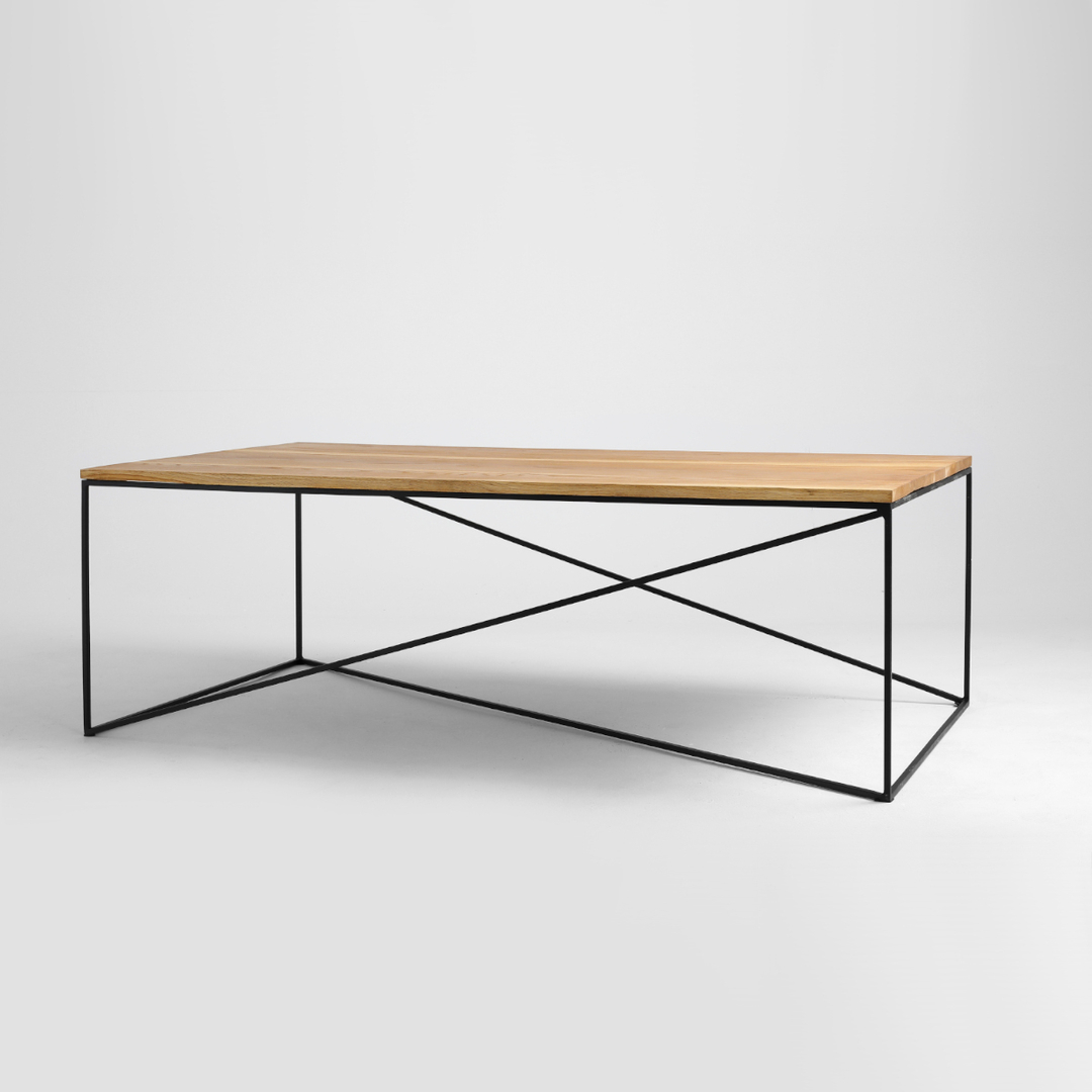 Levně Konferenční stolek na kovových rámech 140 Memo Solid Wood - CustomForm