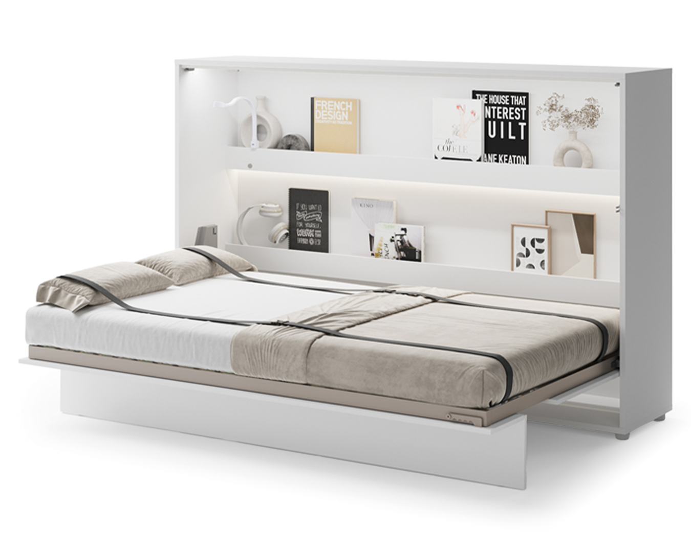 Półkotapczan Poziomy 120 Bed Concept - Kolor: Biały Alpejski - Lenart