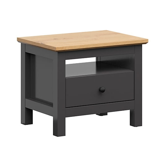 Moderní noční stolek se zásuvkou do ložnice Hesen - Black Red White - BRW
