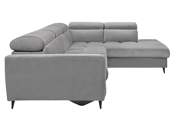 Levně Pravostranná rohová sedací souprava Emerald s rozkládací funkcí typu delfín a úložným prostorem - Black Red White - BRW