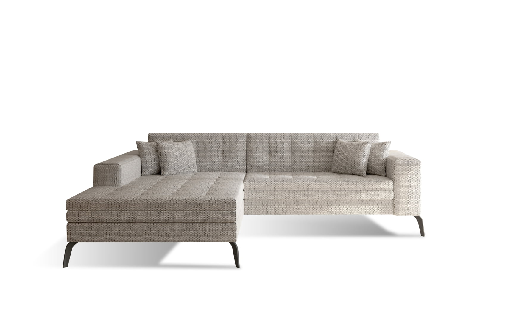 

Rohová sedací souprava levá se stylovým prošíváním a mechanismem rozkládání Solange - ELTAP