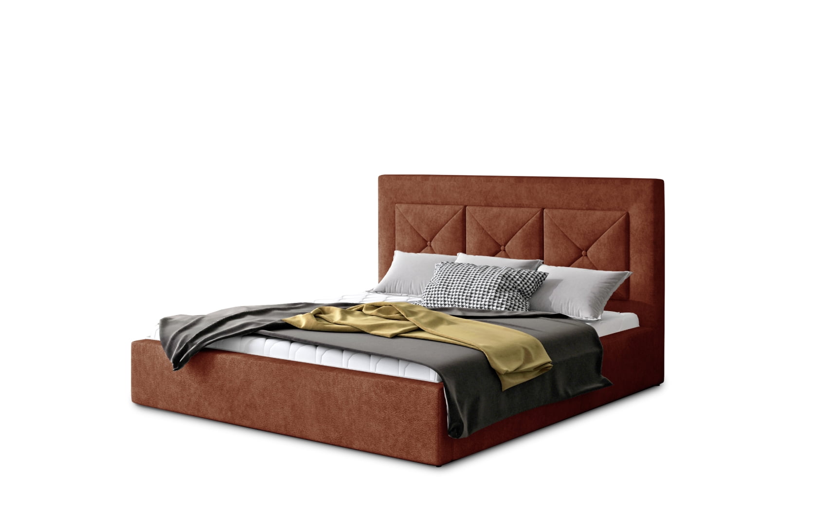 

Čalouněná postel do ložnice 180 Cloe (kovový rošt, plynové písty, úložný prostor) - ELTAP