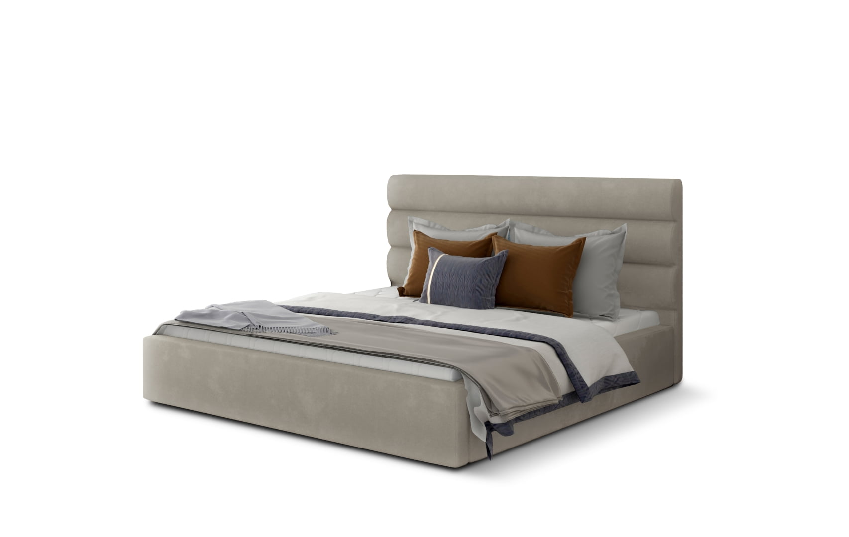 

Čalouněná postel do ložnice 160 Caramel (kovový rošt, plynové písty, úložný prostor) - ELTAP