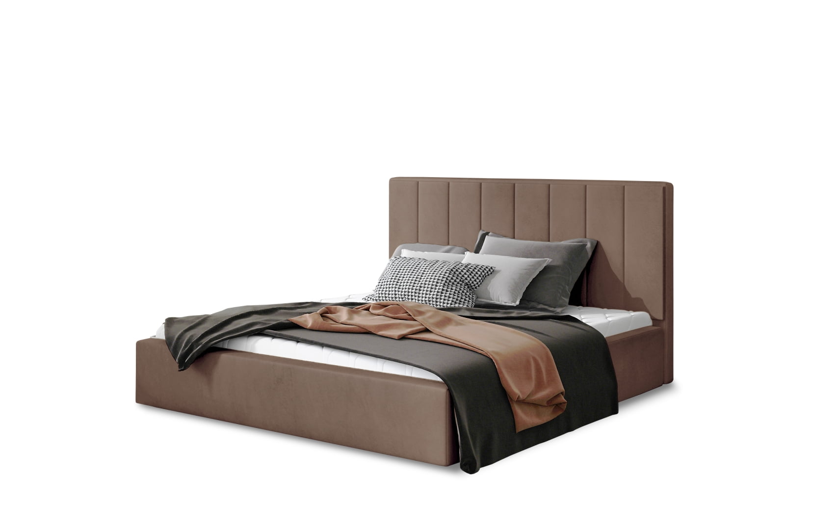 

Čalouněná postel do ložnice 160 Audrey (dřevěný rošt) - ELTAP