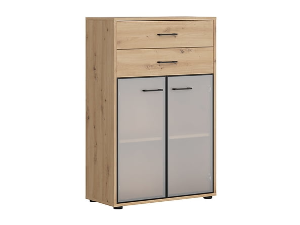 

Dvoudveřový regál se zásuvkami do kanceláře nebo pracovny Space Office - Black Red White - BRW