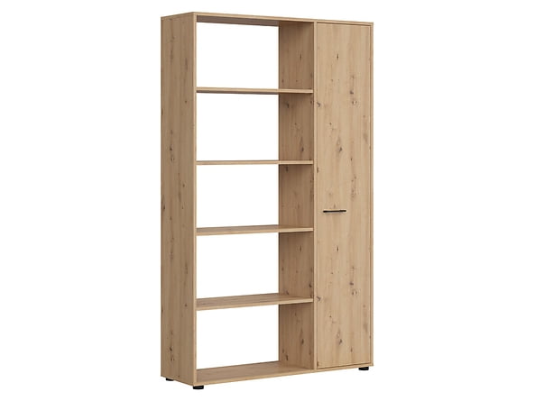 

Vysoký 1-dvířkový regál do kanceláře nebo pracovny Space Office - Black Red White - BRW