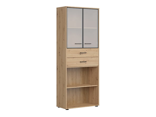 

Dvoudveřový regál se zásuvkami do kanceláře nebo pracovny Space Office - Black Red White - BRW