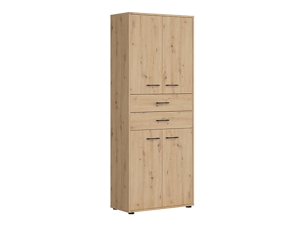 

4-dvířkový regál se zásuvkami do kanceláře nebo pracovny Space Office - Black Red White - BRW