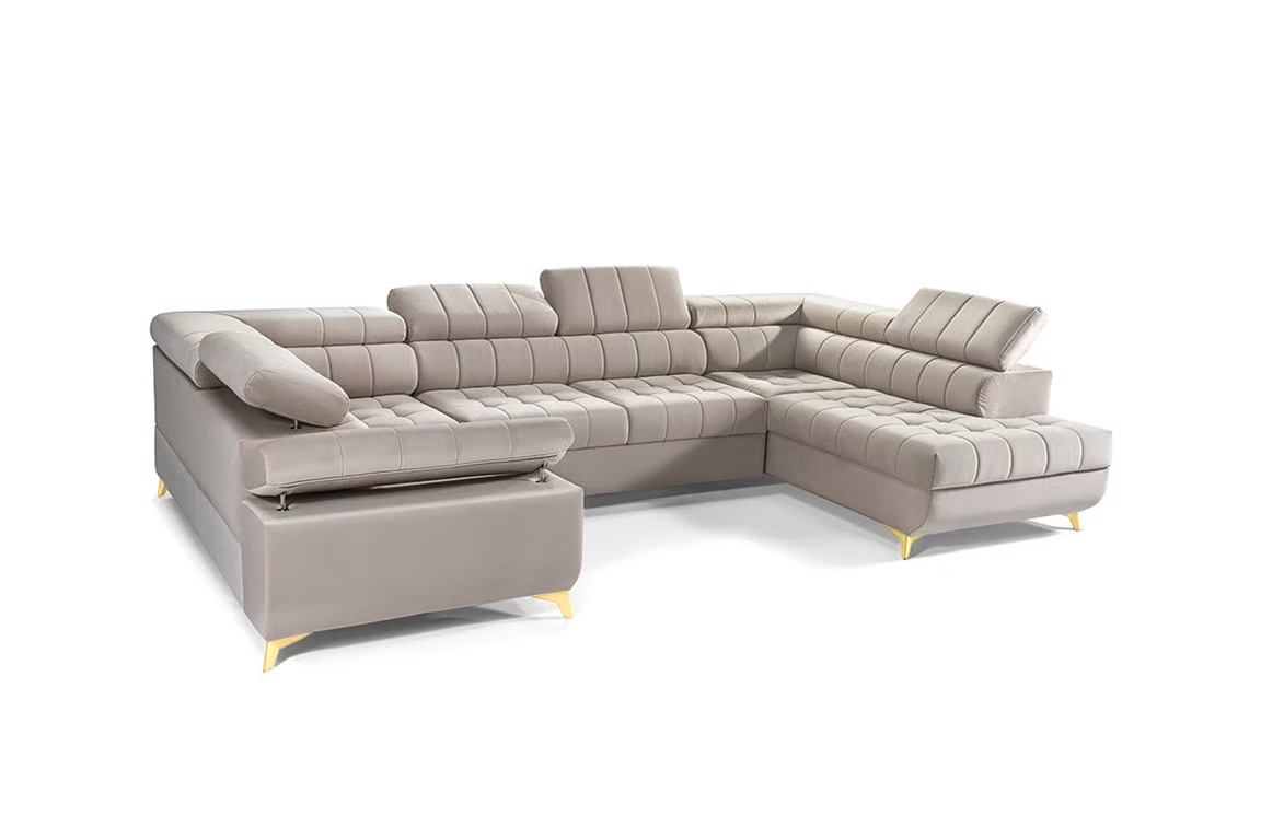 Levně Pravý rohový gauč Dragonis U s funkcí spaní a úložným prostorem - Meble Bogart