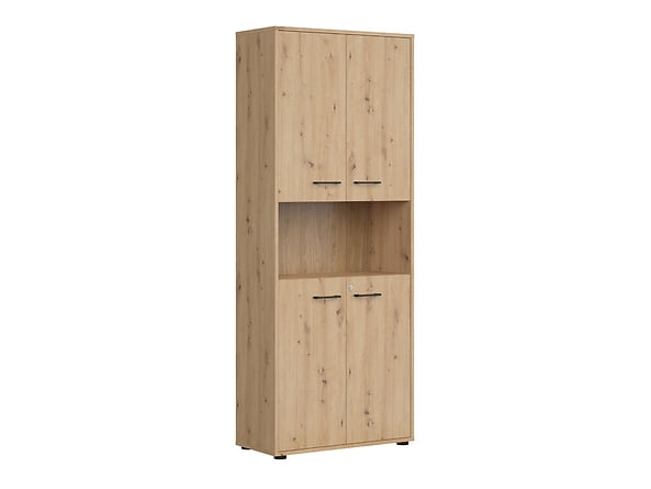 

4-dvířkový regál se zámkem do kanceláře nebo pracovny Space Office - Black Red White - BRW